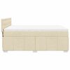 vidaXL Cama box spring con colch&oacute;n tela color crema 140x190 cm