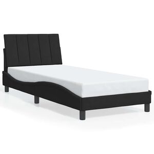 vidaXL Estructura de cama sin colch&oacute;n Hanko terciopelo negro 80x200 cm