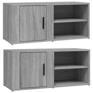 vidaXL Mueble TV 2 uds madera contrachapada gris Sonoma 80x31,5x36 cm