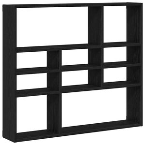 vidaXL Estante de pared roble negro 90x16x78 cm madera de ingenier&iacute;a