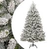vidaXL &Aacute;rbol de Navidad artificial con bisagras y nieve flocada 240 cm