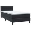 vidaXL Cama box spring con colch&oacute;n y LED cuero sint&eacute;tico negro 90x210 cm