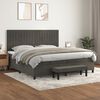 vidaXL Cama box spring con colch&oacute;n terciopelo gris oscuro 200x200 cm