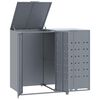 vidaXL Cobertizo de 2 contenedores de basura acero gris 138x79x117 cm