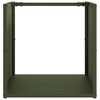 vidaXL Leñero verde oliva 40x40x40 cm Acero laminado en frío
