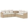 vidaXL Juego de Sof&aacute; 7 uds. Beige y blanco crema