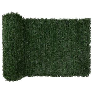 vidaXL Cerca Artificial Verde oscuro 1 x 3 m PVC y Acero