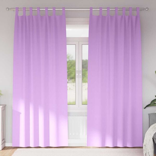 vidaXL Cortinas Opacas con Anillas 2 pcs Morado 225 x 140 cm Poli&eacute;ster