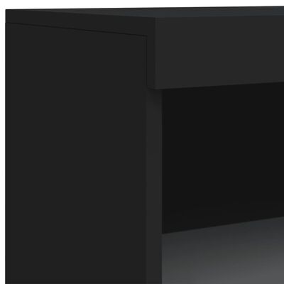 vidaXL Aparador con luces LED negro 60,5x37x100 cm