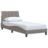 vidaXL Estructura de cama sin colch&oacute;n Hanko tela gris taupe 90x190 cm