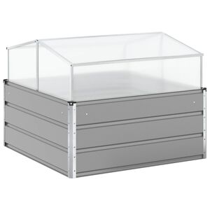 vidaXL Jardinera Gris Claro 100 x 100 x 77 cm Acero Galvanizado