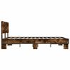 vidaXL Estructura cama madera ingenier&iacute;a metal roble ahumado 140x200cm