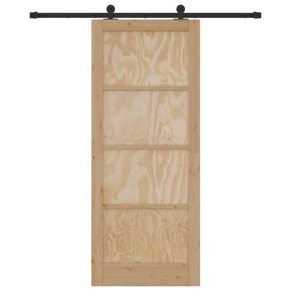 vidaXL Puerta Corredera Natural y negro 86 x 211 cm