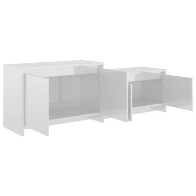 vidaXL Mueble de TV madera contrachapada blanco brillo 146,5x35x50 cm