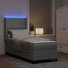 vidaXL Cama Box Spring LED con colch&oacute;n Gris Claro 80 x 200 cm tela