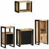 vidaXL Juego de muebles de ba&ntilde;o 4 pcs Marr&oacute;n Madera de mango maciza