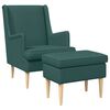 vidaXL Sill&oacute;n con Pouf 2 uds. Verde oscuro Tela