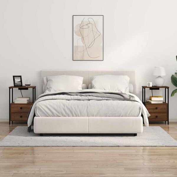 vidaXL Armario de Noche con caj&oacute;n Roble Marr&oacute;n 40 x 31 x 60 cm