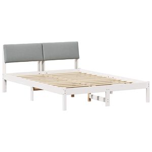 vidaXL Estructura de cama con cabecera y gris claro 140 x 200 cm