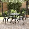 vidaXL Conjunto de Comedor de Jard&iacute;n 5 pcs Negro Aluminio