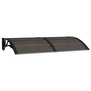 vidaXL Marquesina de puerta policarbonato negro 150x75 cm