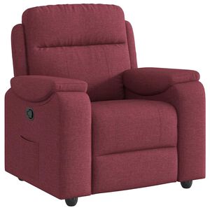 vidaXL Sill&oacute;n reclinable de tela rojo tinto