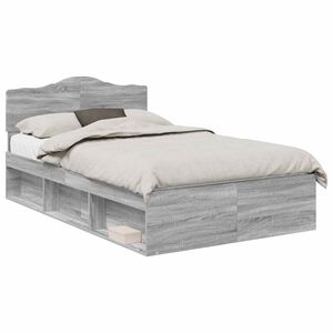 vidaXL Estructura de cama con cabecera Gris Sonoma 120 x 190 cm