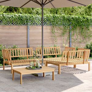 vidaXL Set de sof&aacute;s de palets de jard&iacute;n 4 pzas madera maciza de acacia