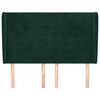 vidaXL Cabecero con orejas de terciopelo verde oscuro 147x23x118/128cm