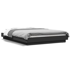 vidaXL Estructura de cama madera de ingenier&iacute;a negra 120x200 cm