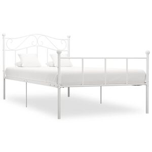 vidaXL Estructura de cama sin colch&oacute;n metal blanca 90x200 cm