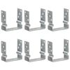 vidaXL Anclajes de valla 6 uds acero galvanizado plateado 14x6x15 cm