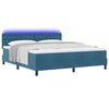 vidaXL Cama Box Spring LED con LED Azul Oscuro 180 x 200 cm Terciopelo