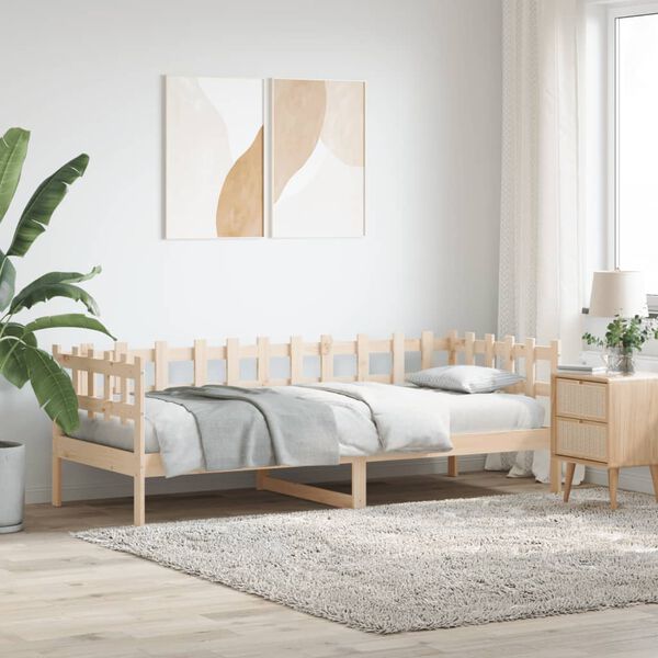 vidaXL Sof&aacute; cama sin colch&oacute;n madera maciza de pino 90x200 cm