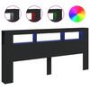 vidaXL Cabecero con LED madera de ingenier&iacute;a negro 220x18,5x103,5 cm