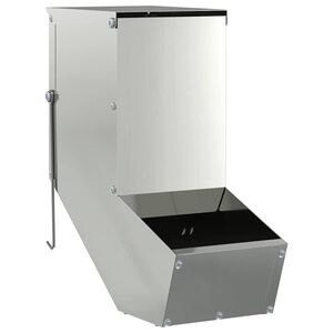 vidaXL Comedero para Conejos Plateado 12,5 x 26 x 28,5 cm