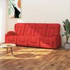 vidaXL Sill&oacute;n de masaje reclinable 4 plazas con portavasos rojo tinto