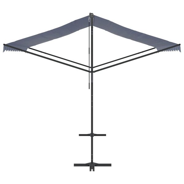 vidaXL Toldo de pie tela y acero azul y blanco 300x300 cm