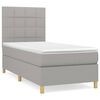 vidaXL Cama box spring con colch&oacute;n tela gris claro 80x200 cm