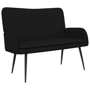 vidaXL Sof&aacute; de 2 Plazas Negro 115 x 61 x 87 cm Tela