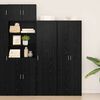 vidaXL Aparador alto 2 pcs Roble Negro 50 x 42,5 x 185 cm