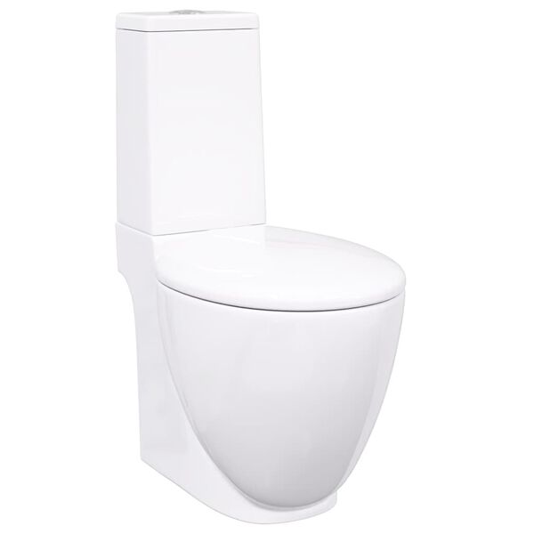 vidaXL Inodoro de cerámica con cisterna blanco