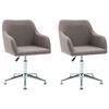 vidaXL Sillas de comedor giratorias 2 unidades tela gris taup&eacute;