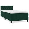 vidaXL Cama box spring con colch&oacute;n terciopelo verde oscuro 80x200 cm
