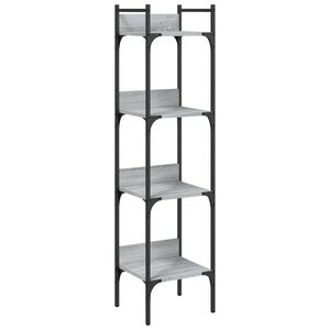 vidaXL Librer&iacute;a de 4 estantes madera gris Sonoma 35x30x138,5 cm