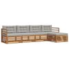 vidaXL Conjunto de sof&aacute;s de exterior 5 pcs Gris Natural y Claro