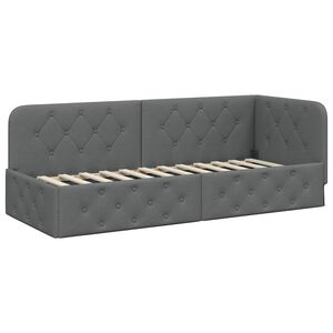 vidaXL Estructura de cama en esquina Gris oscuro 80 x 200 cm tela