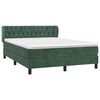 vidaXL Cama box spring con colch&oacute;n terciopelo verde oscuro 140x200 cm