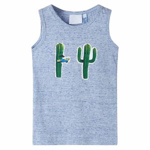 vidaXL Camiseta de tirantes infantil azul melange 104