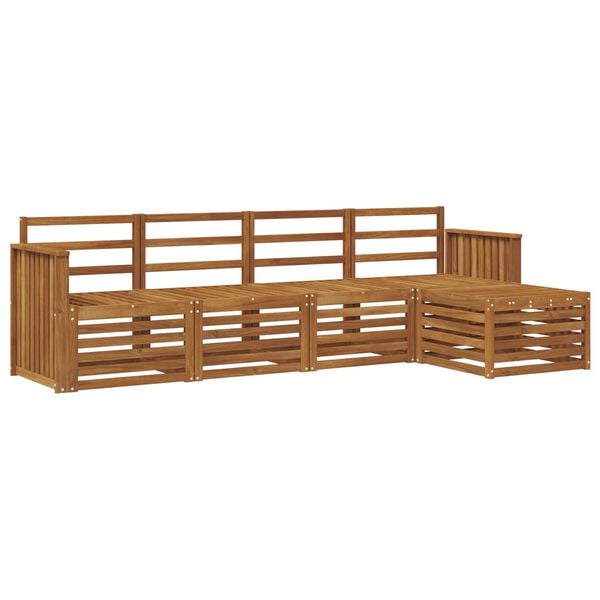 vidaXL Juegos de sof&aacute;s 5 pcs Natural Madera de Acacia S&oacute;lida